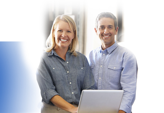 Couple on laptop preparing trust plan