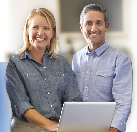 Couple on laptop preparing trust plan